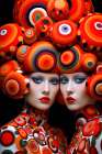 Women in wild costumes. AI Generated. Art Print
